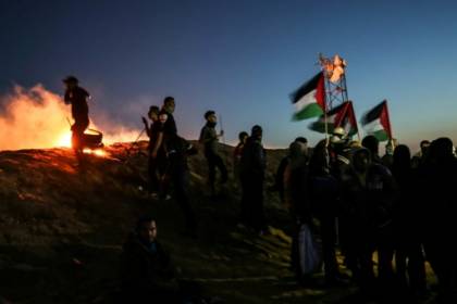 Mobilisation palestinienne à haut risque samedi à la frontière israélienne.jpg Mobilisation palestinienne à haut risque samedi à la frontière israélienne.jpg