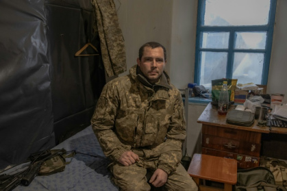 Boutch, soldat ukrainien, ancien déserteur revenu au combat, en Ukraine le 12 décembre 2024