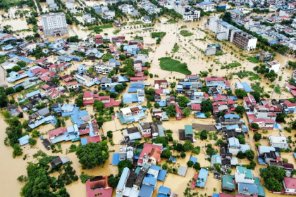 Inondations à Thai Nguyen après le passage du typhon Yagi, le 10 septembre 2024 dans le nord du Vietnam