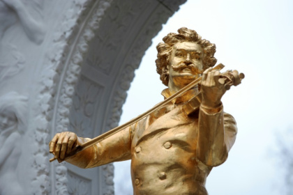 Statue de Johann Strauss II, le 16 janvier 2025 à Vienne