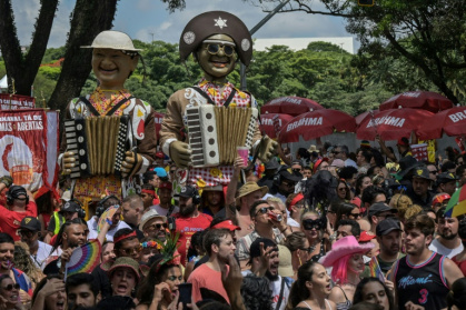 Défilé du carnaval de rue à Sao Paulo, au Brésil, le 22 février 2025