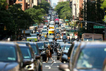 Embouteillage dans le quartier de Manhattan, le 29 juillet 2025 à New York - CHARLY TRIBALLEAU (AFP) Embouteillage dans le quartier de Manhattan, le 29 juillet 2025 à New York - CHARLY TRIBALLEAU (AFP)
