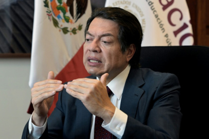 Le ministre mexicain de l'Éducation Mario Delgado, le 10 mars 2026, à Mexico - Alfredo ESTRELLA (AFP)