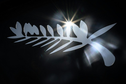 Le logo de la Palme d'Or à la veille du 76e Festival de Cannes, à Cannes, dans le sud-est de la France, le 15 mai 2023 - Loic VENANCE (AFP)