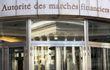 Photo d'illustration du siège de l'Autorité des marchés financiers (AMF), à Paris, chargée d'enquêter sur les manquements d'initiés - Loic VENANCE (AFP)