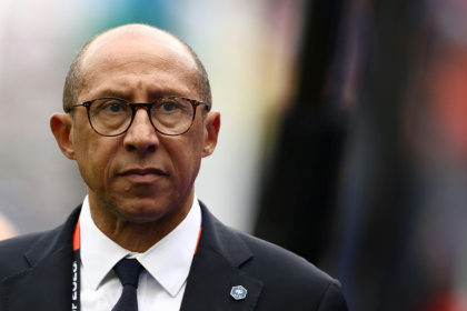 Le président de la Fédération française de football Philippe Diallo arrive au stade de Foxborough, près de Boston, le 26 juin 2026 - CHARLY TRIBALLEAU (AFP)