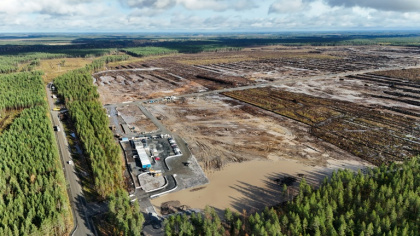 Vue aérienne du site où Google prévoit de construire un nouveau centre de données, le 29 septembre 2026 à Muhos, dans le nord de la Finlande - Alessandro RAMPAZZO (AFP)
